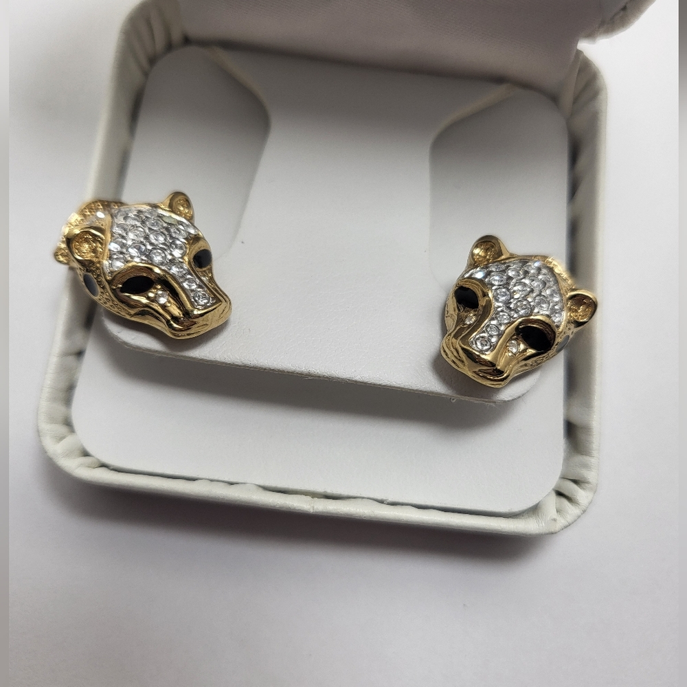 ATTWOOD & SAWYER VINTAGE EARRINGS - Leopard + vintage